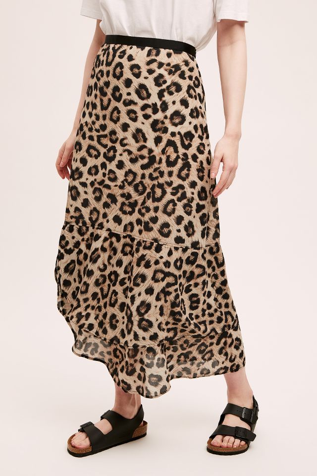 Leopard print shop skirt anthropologie