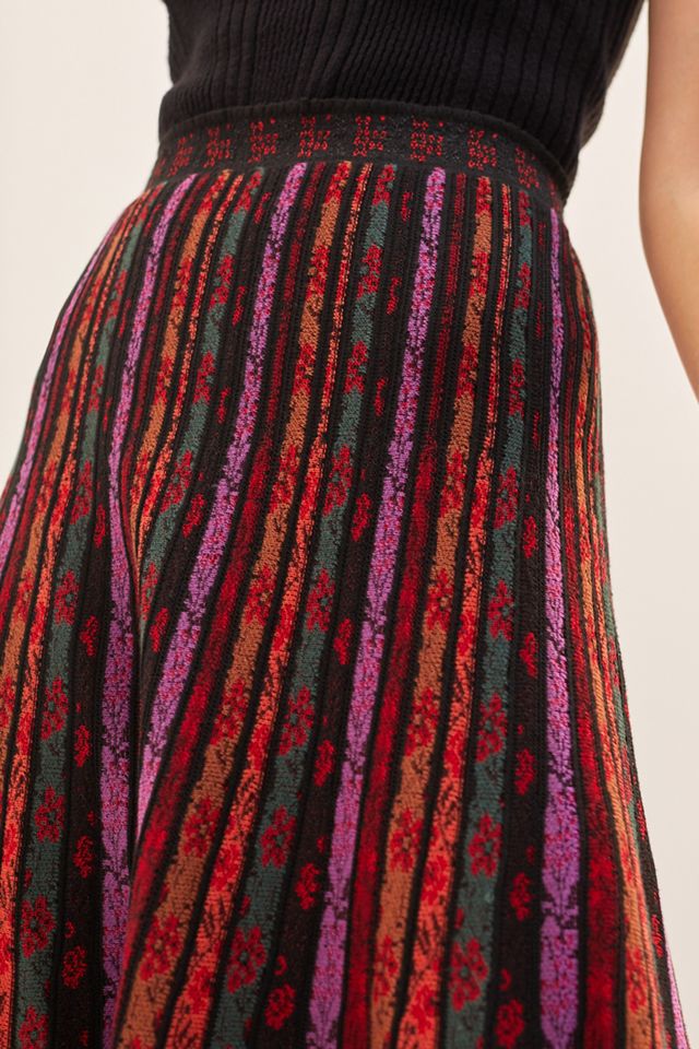 Pleated Knit Midi Skirt #1