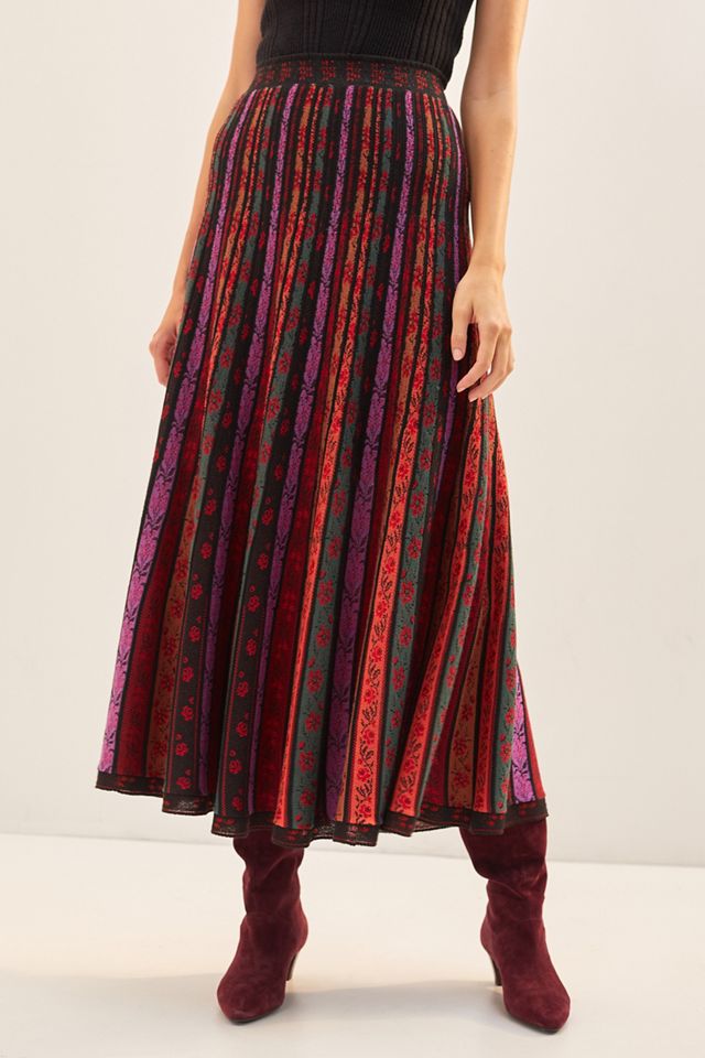 Pleated Knit Midi Skirt #3