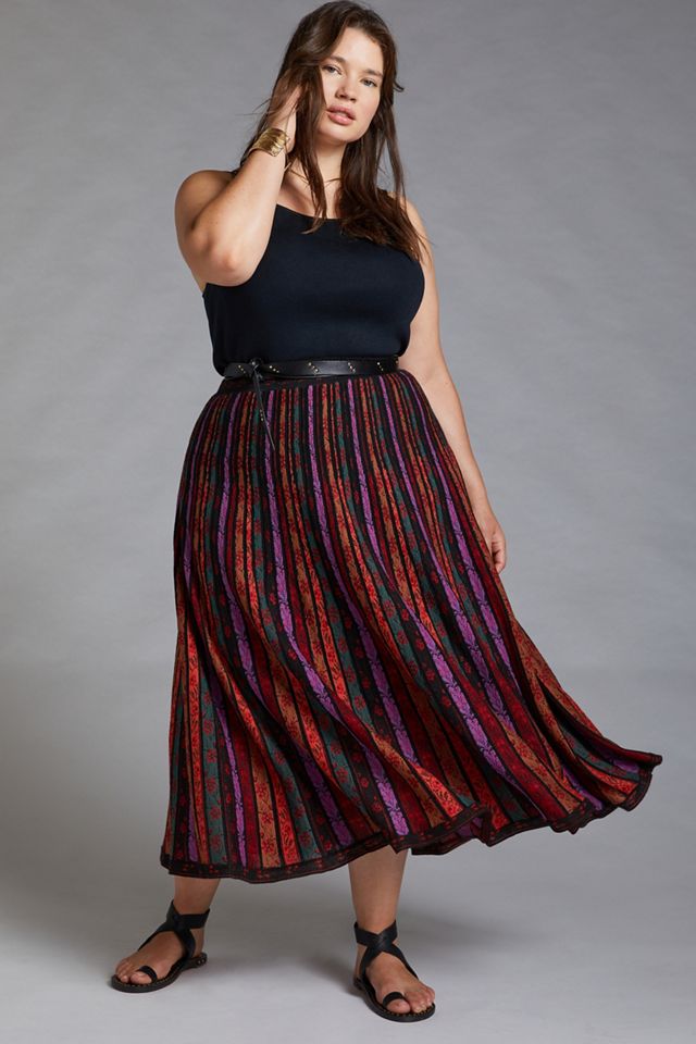 Pleated Knit Midi Skirt #5