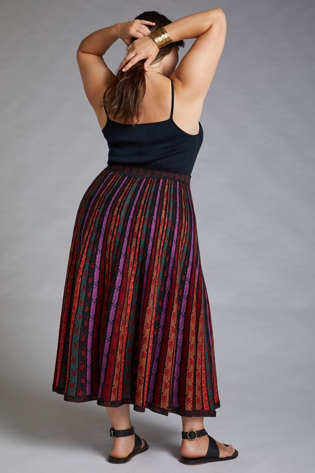 Pleated Knit Midi Skirt #7