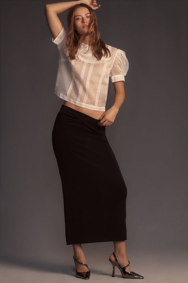 4SI3NNA Wrap Waist Slip Midi Skirt