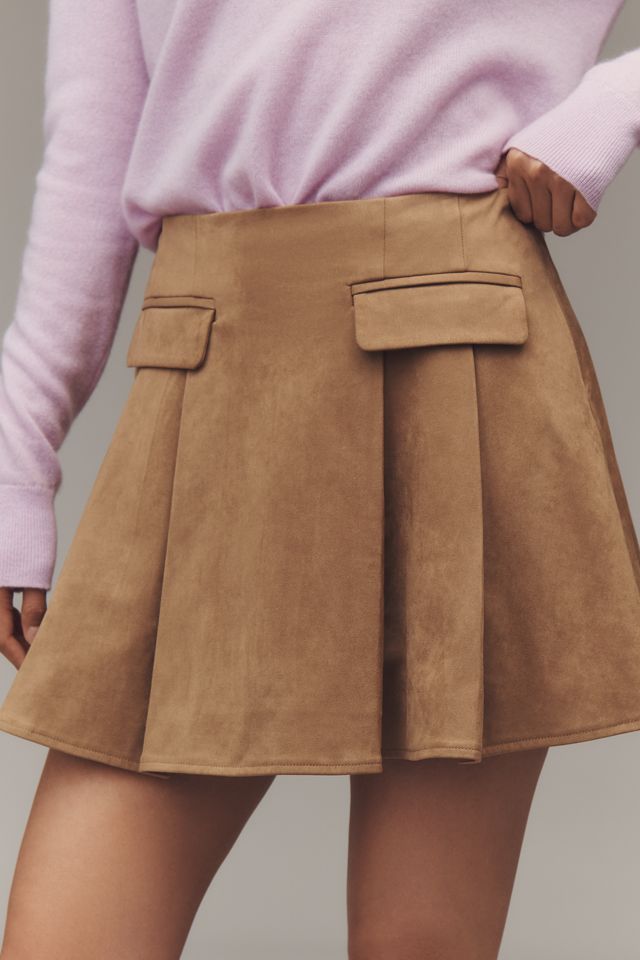 Madison & Laurel Faux-Suede Pleated Mini Skirt #2