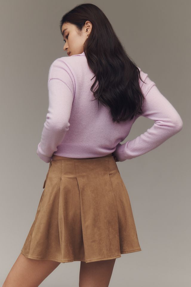Madison & Laurel Faux-Suede Pleated Mini Skirt #4