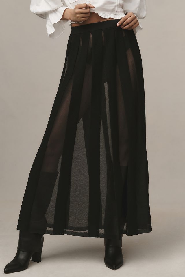 Sheer overlay hot sale maxi skirt