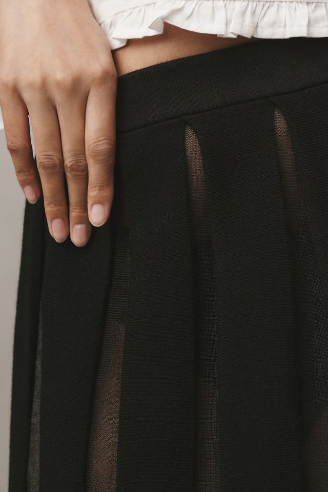 Jupe longue plissée transparente By Anthropologie #3