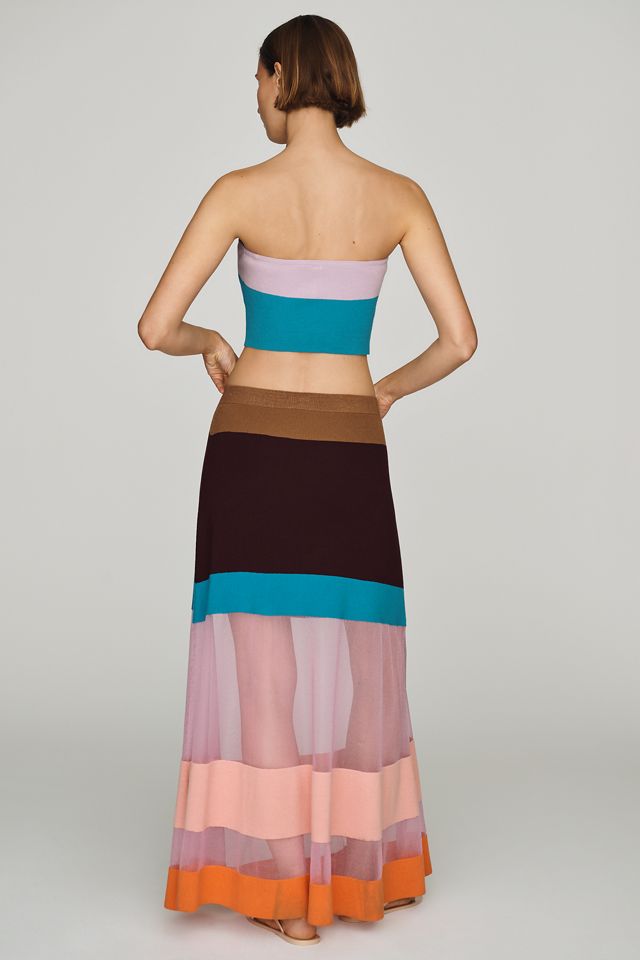 Maeve Striped Sheer Maxi Skirt #3