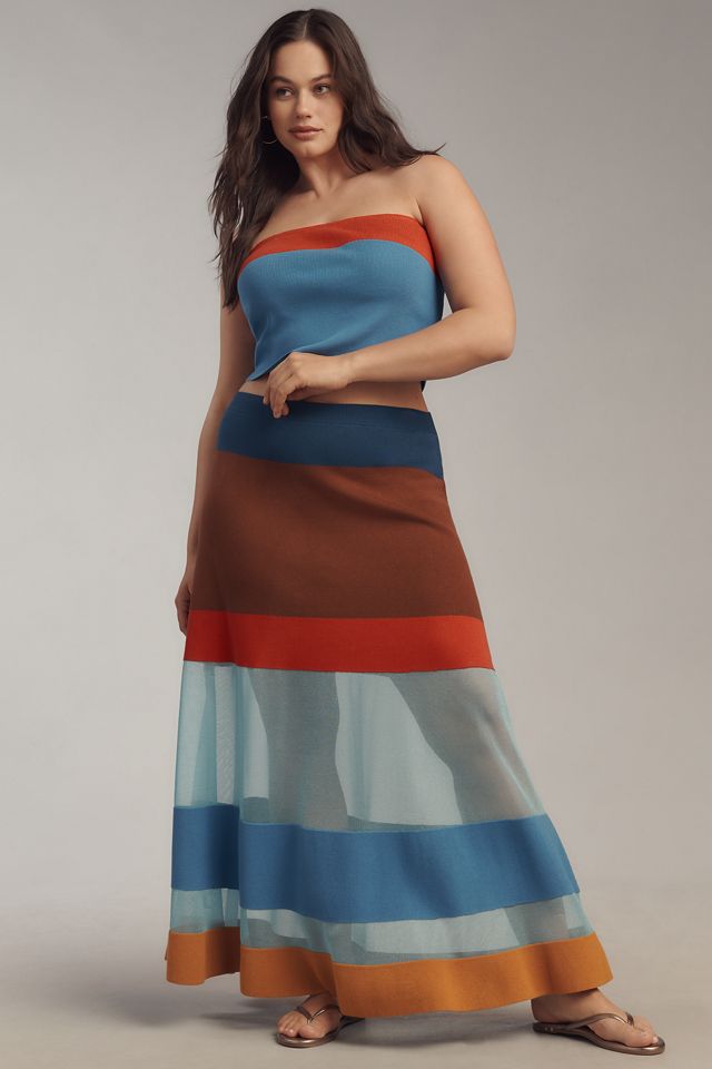 Maeve Striped Sheer Maxi Skirt #5