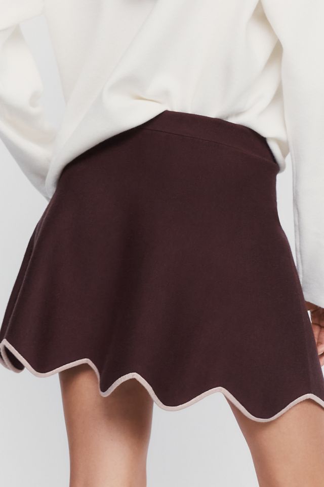 Maeve Scalloped-Hem Sweater Mini Skirt #2