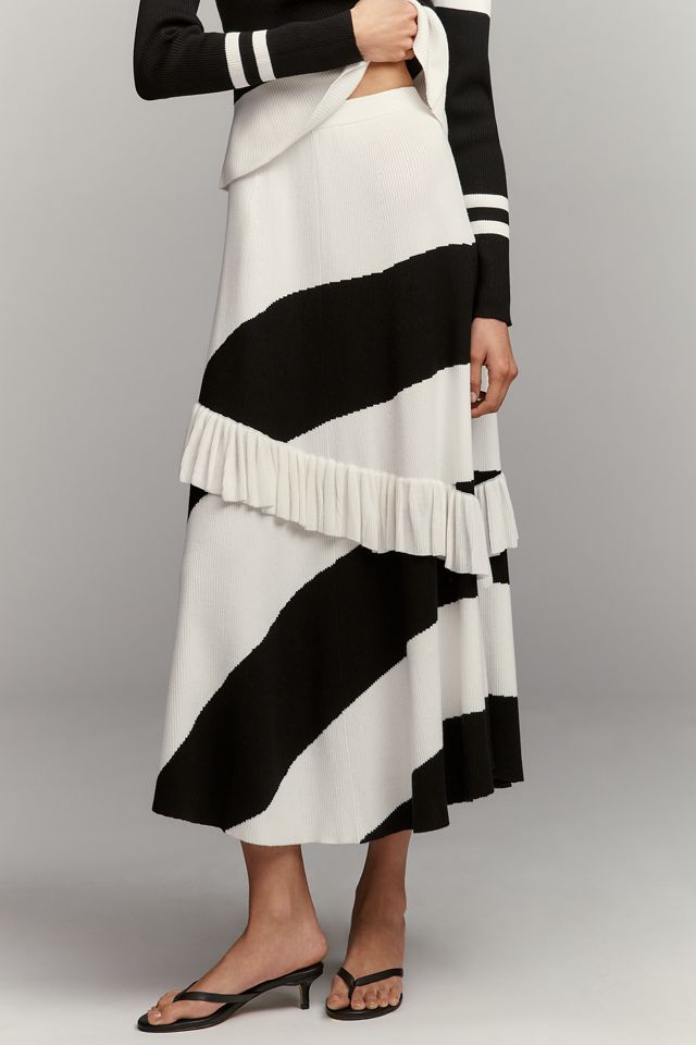 Maeve Asymmetric Ruffle Maxi Skirt | Anthropologie