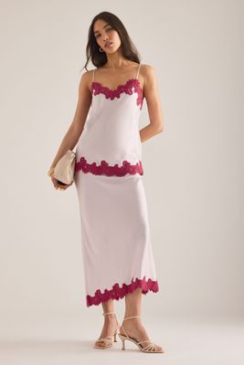 By Anthropologie Spitzenbesatz Bias Midi Unterrock