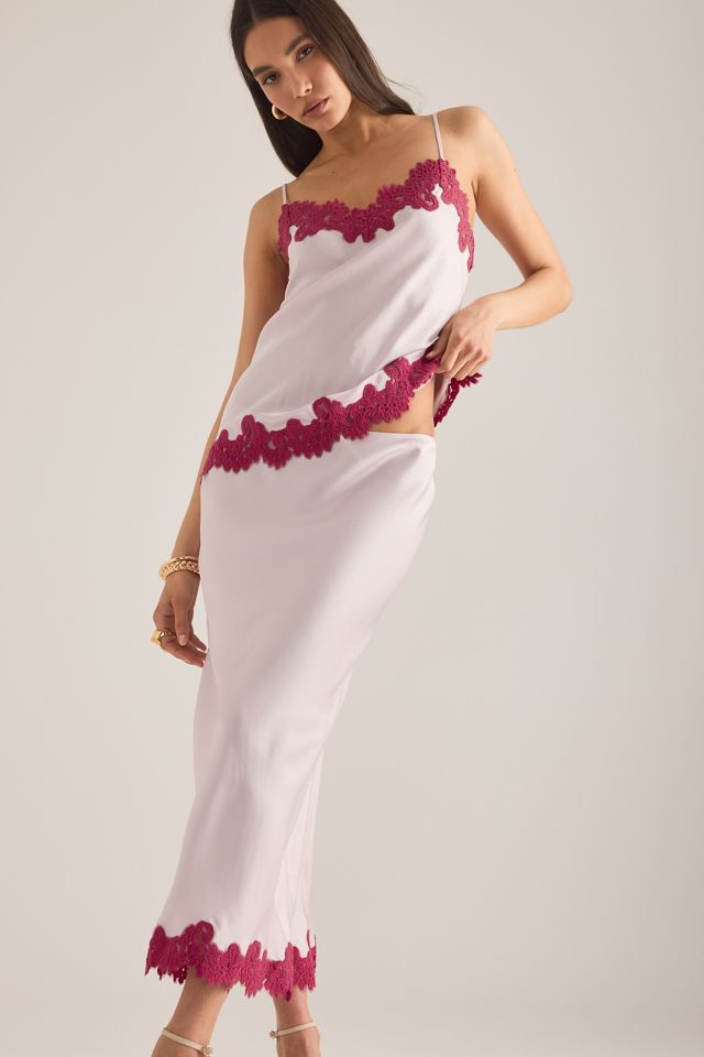 By Anthropologie Spitzenbesatz Bias Midi Unterrock #5