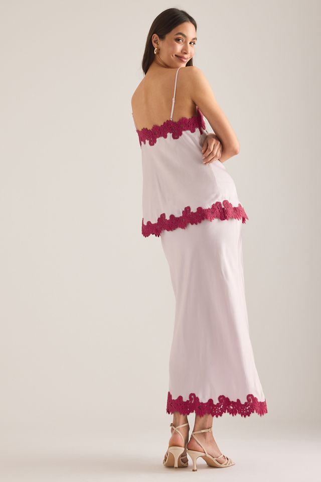 By Anthropologie Spitzenbesatz Bias Midi Unterrock #1