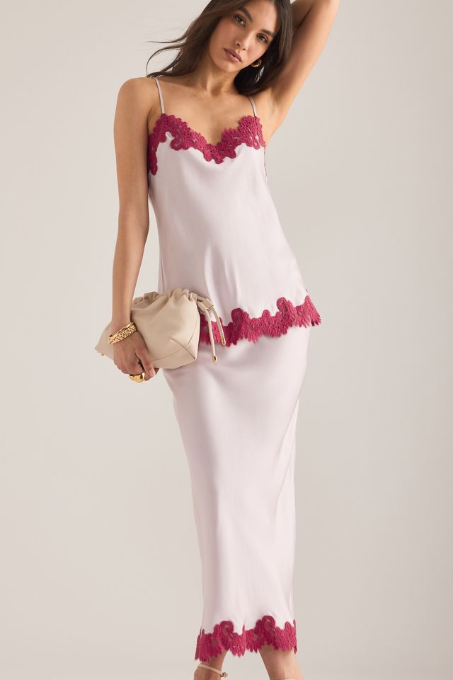 By Anthropologie Spitzenbesatz Bias Midi Unterrock #2