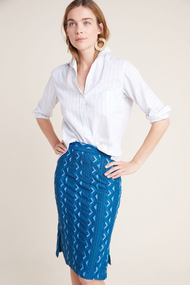 Sienna Embroidered Pencil Skirt | Anthropologie UK