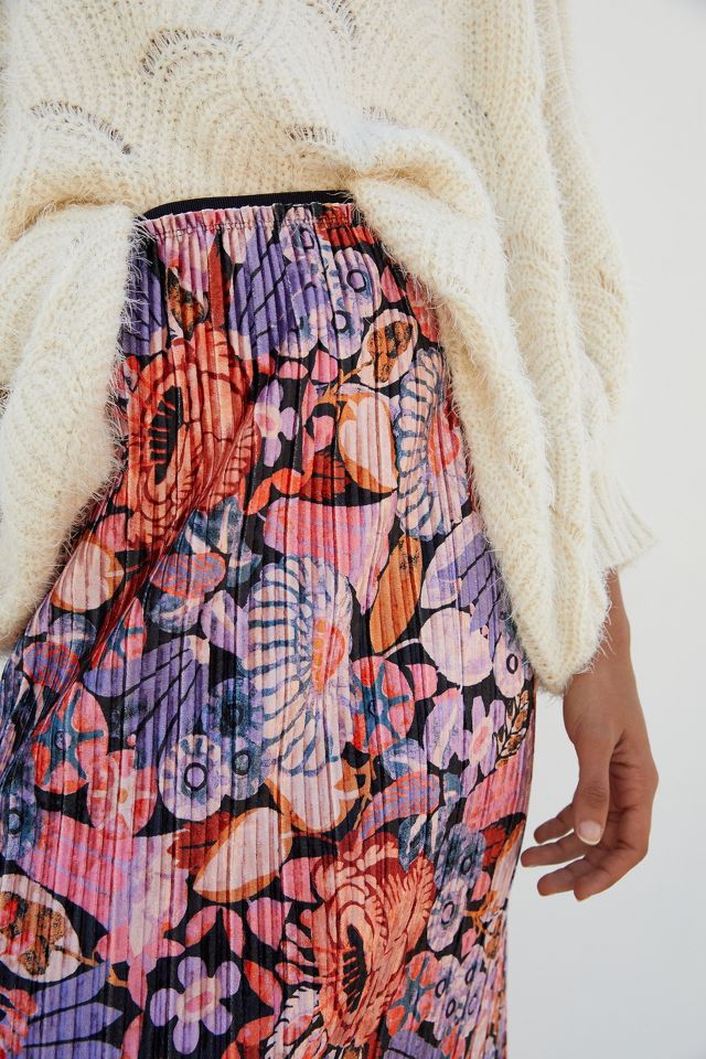 Anthropologie floral velvet clearance skirt