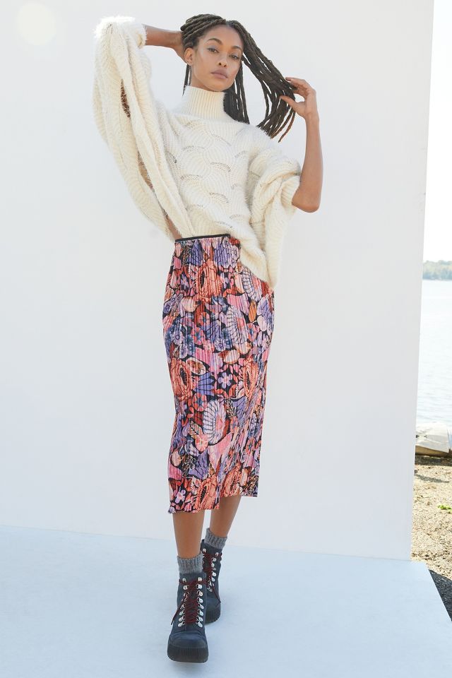 Anthropologie floral velvet skirt sale