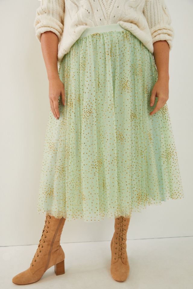 Sydney Shimmer Tulle Midi Skirt #9
