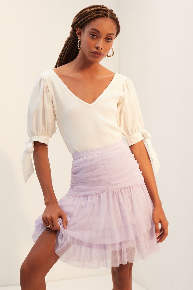 Maeve Tiered Tulle Mini Skirt