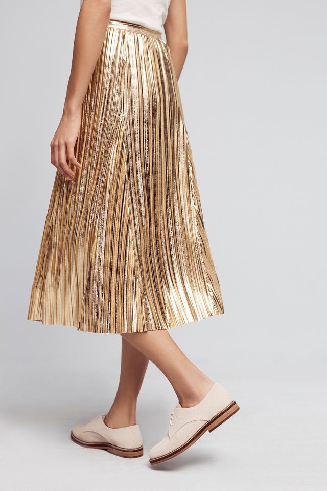 Gold skirt anthropologie store