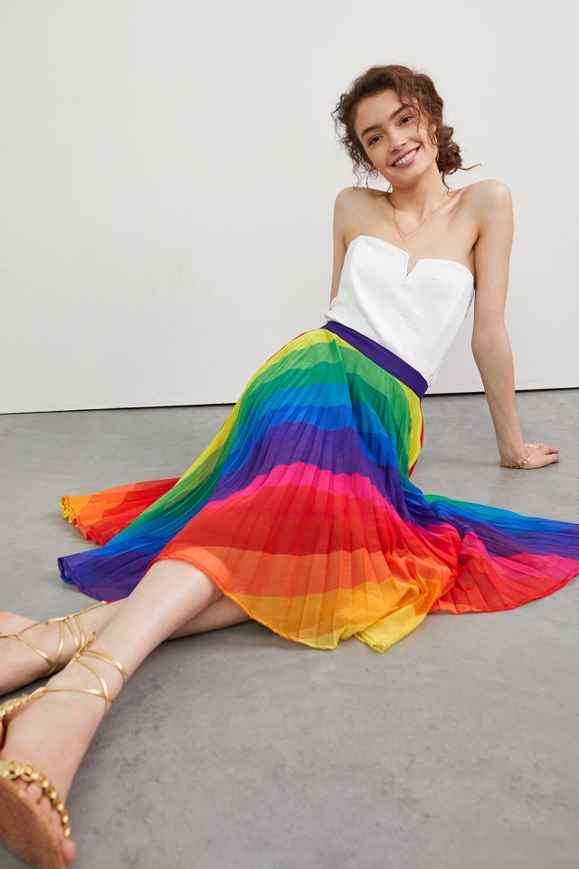 Pleated 2025 skirt rainbow