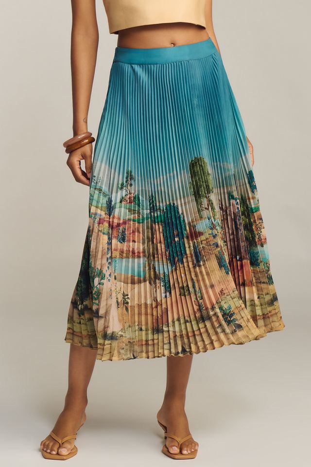 Ranna Gill Tuscany Pleated Midi Skirt #1
