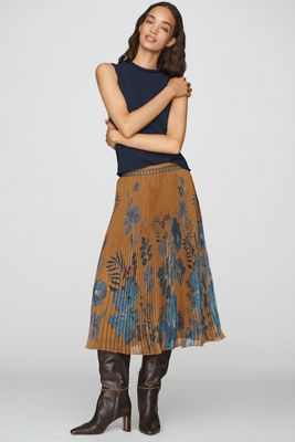Ranna Gill Pleated Midi Skirt