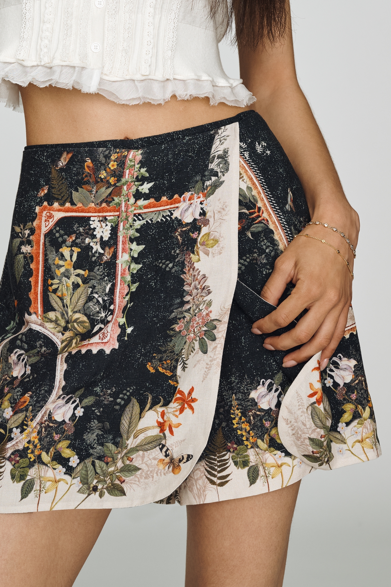 Ranna Gill Floral Wrap Skort