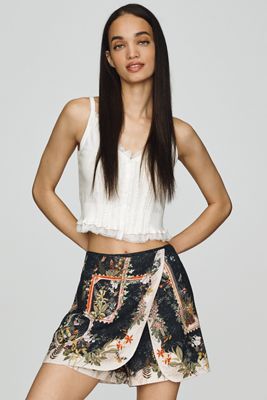 Ranna Gill Floral Wrap Skort 