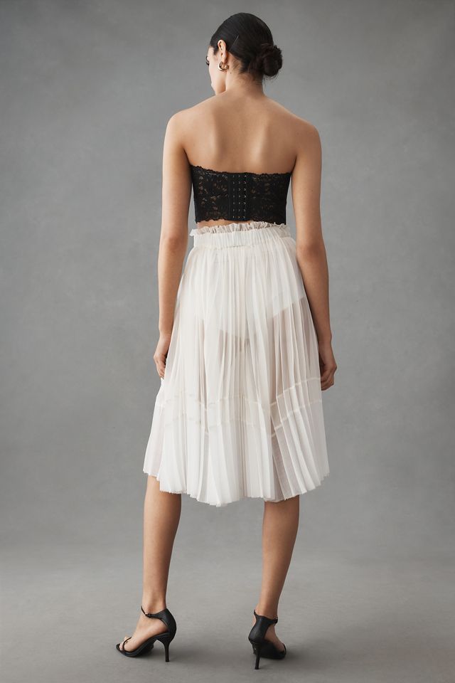 Let Me Be Sheer Pleated A-Line Skirt | Anthropologie