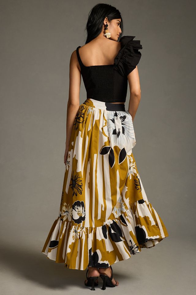 Forever That Girl Printed Ruffle-Hem Maxi Skirt