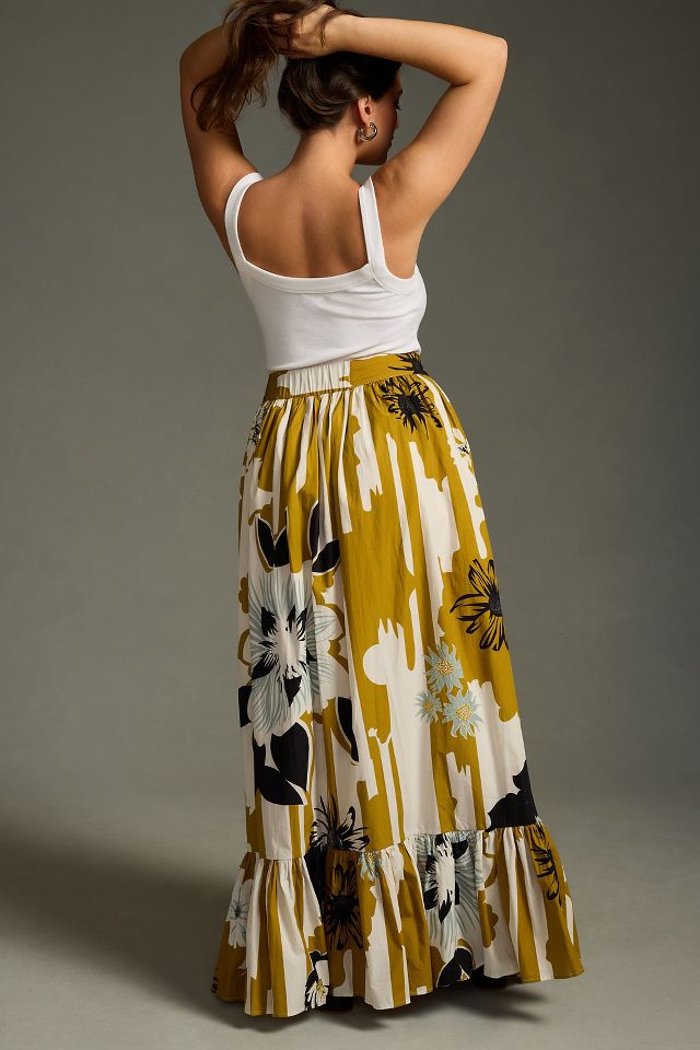 Forever That Girl Printed Ruffle-Hem Maxi Skirt