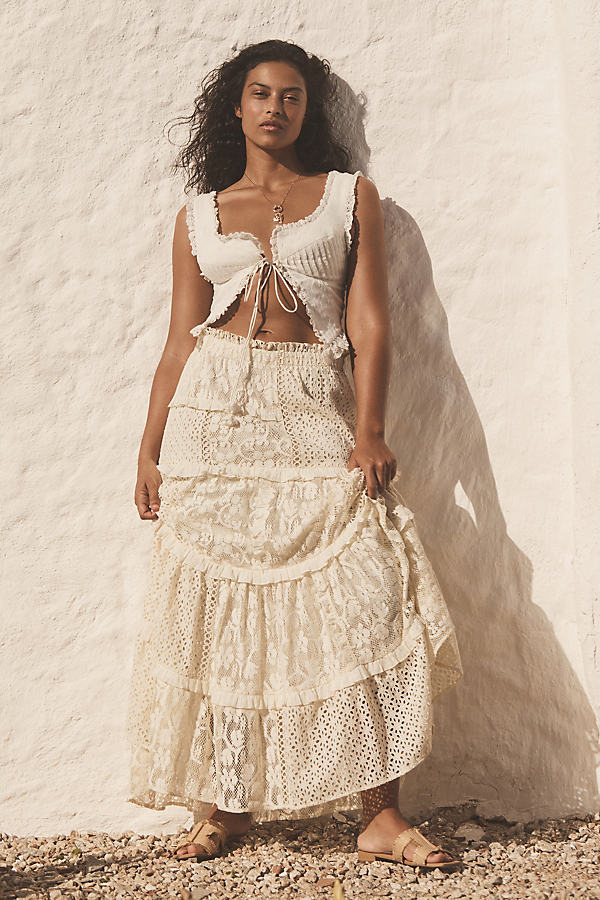 Forever That Girl Tiered Lace Maxi Skirt