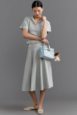 Maeve Pleated Knit Midi Skirt