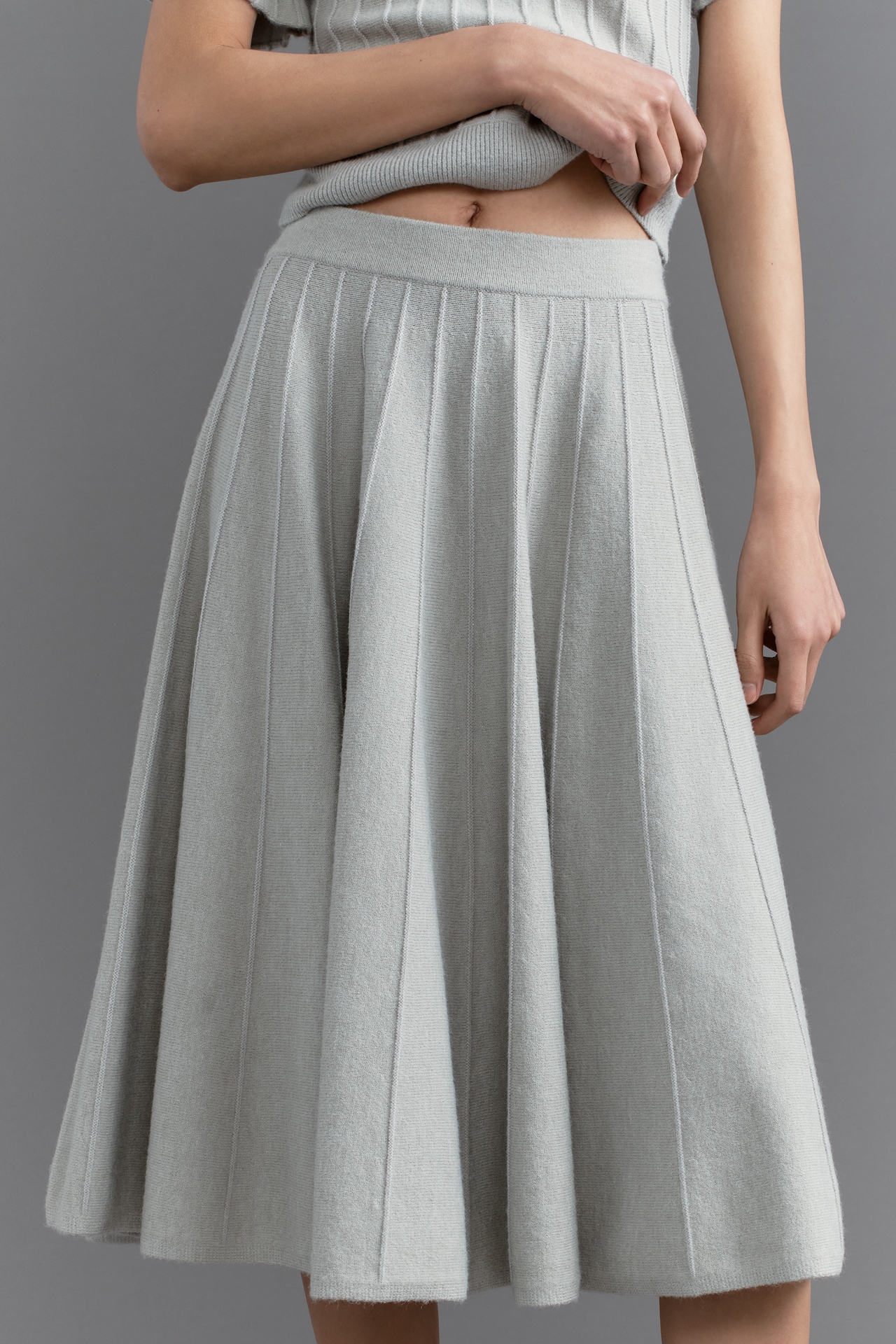 Maeve Pleated Sweater Midi Skirt