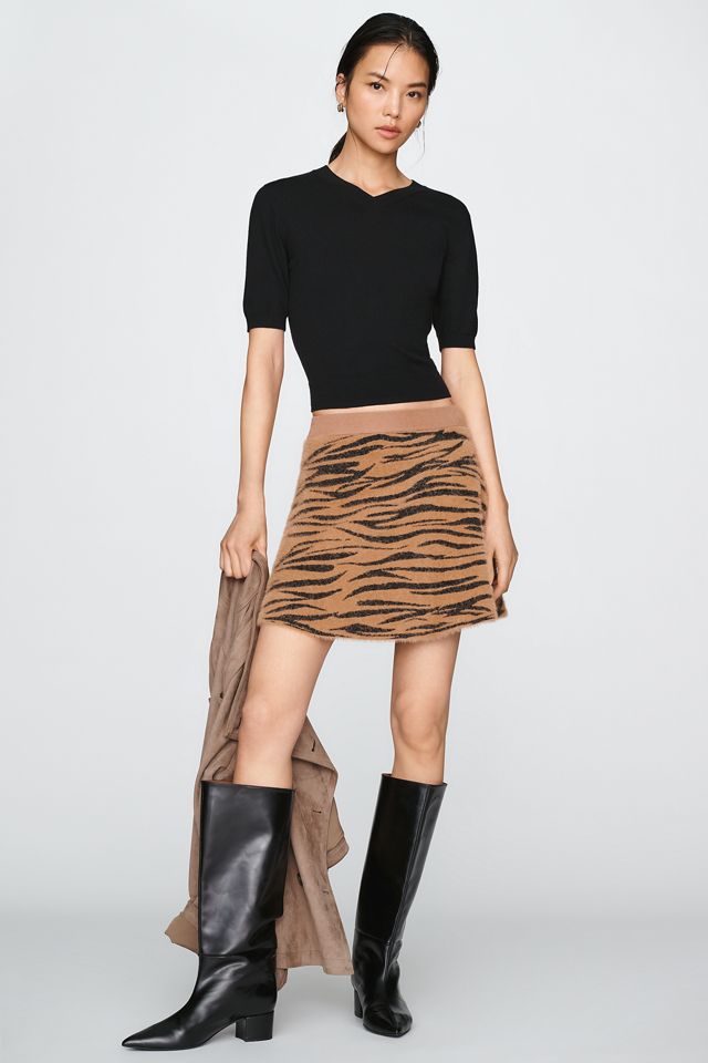By Anthropologie Animal Print Sweater Skirt #2