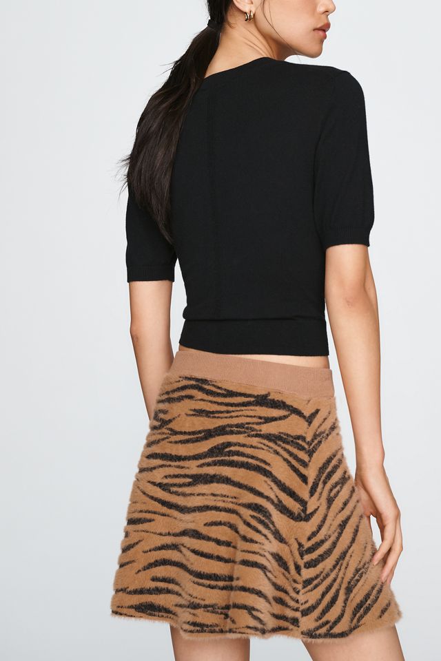 By Anthropologie Animal Print Sweater Skirt #3