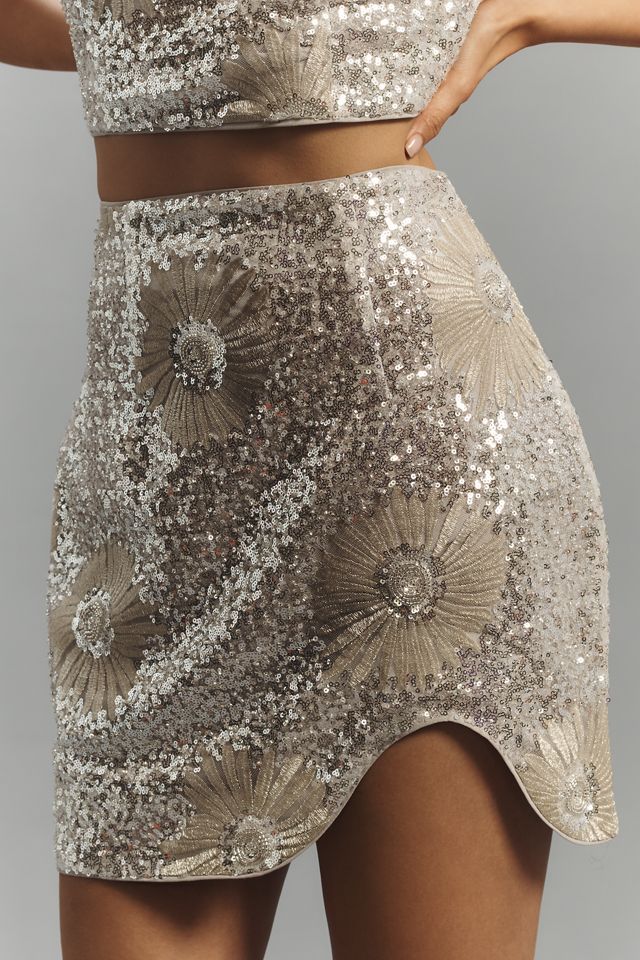 Elliatt Caledonia Sequin Mini Skirt #1