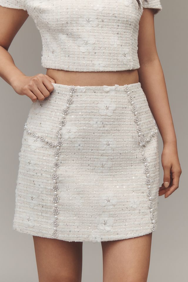 Elliatt Ellouise Embellished Tweed Mini Skirt #2
