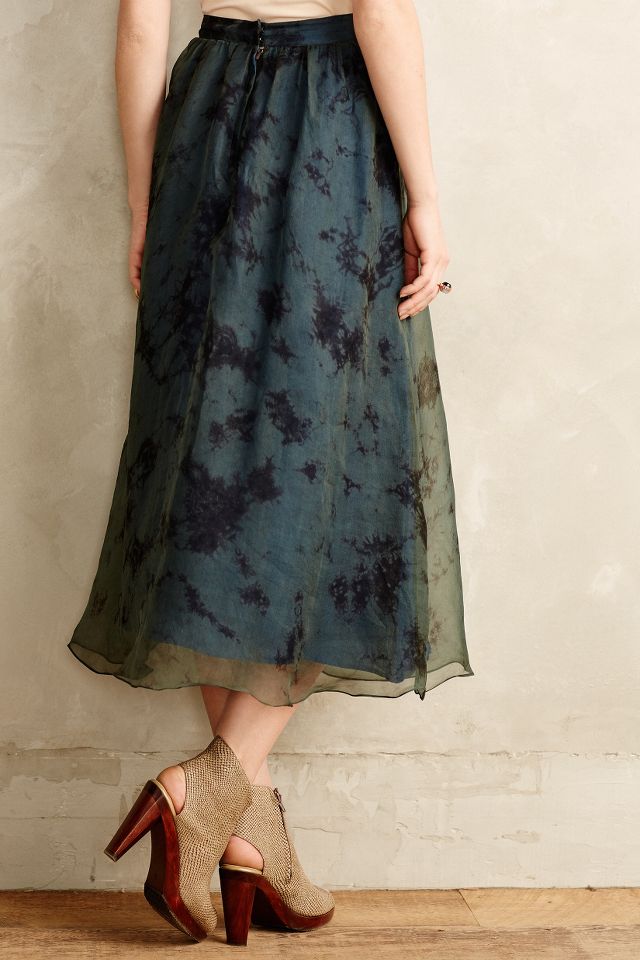 Organza Midi Skirt Anthropologie