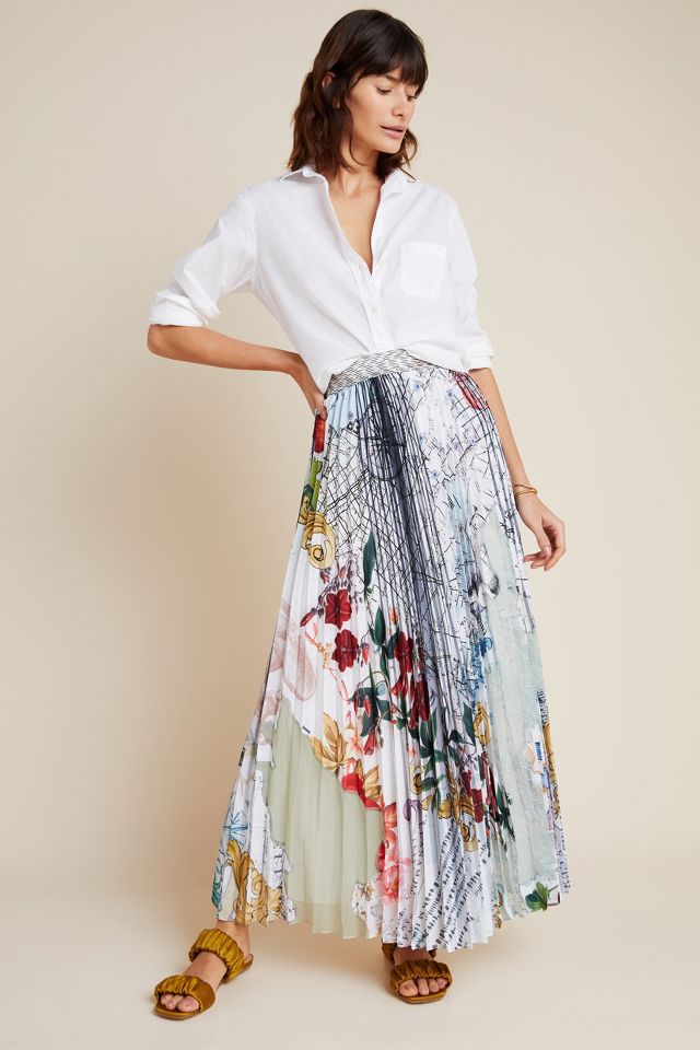 Long pleated 2024 maxi skirts designer