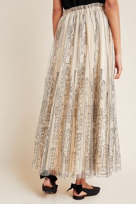 anthropologie metallic skirt