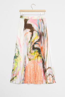 Joana Marble-Dyed Midi Skirt | Anthropologie