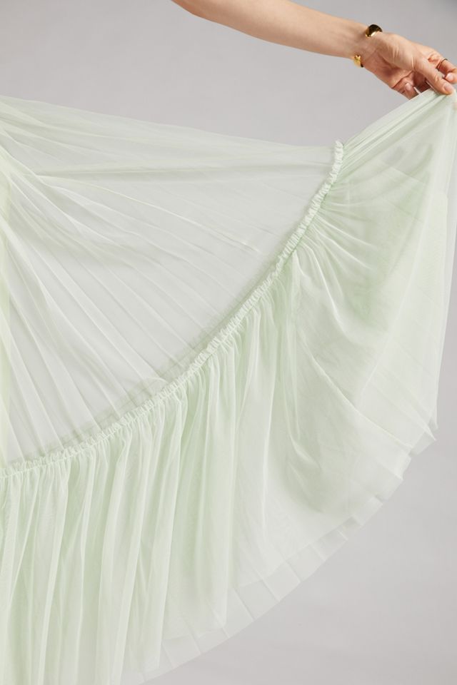 Flounced Tulle Maxi Skirt #1