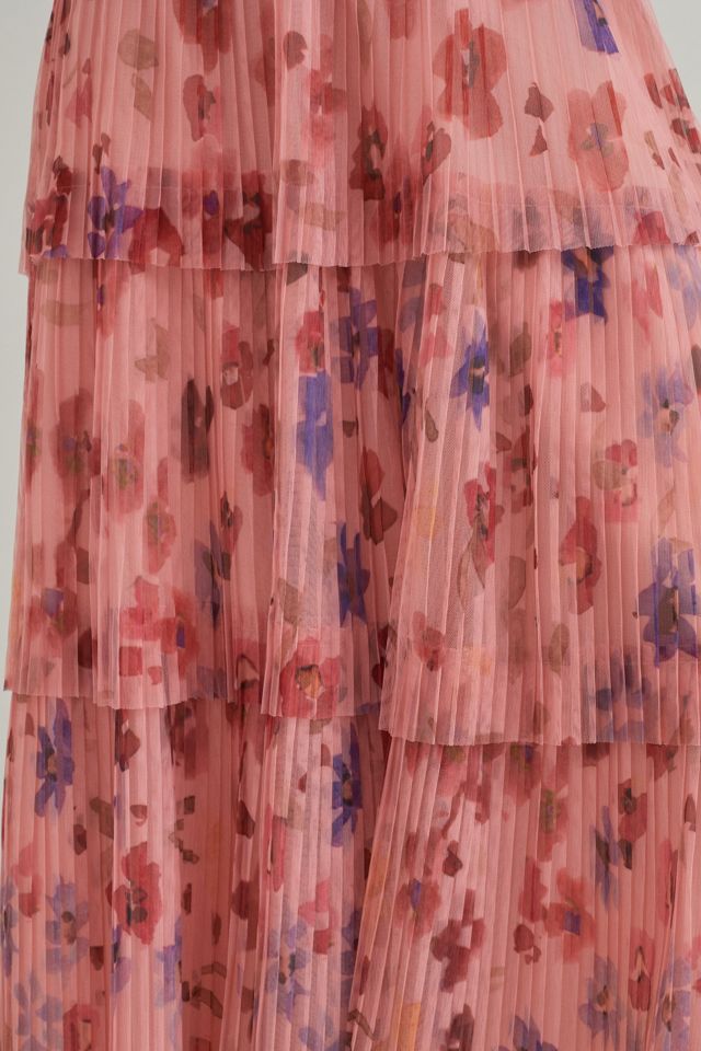 Tomasa Pleated Tulle Midi Skirt #11