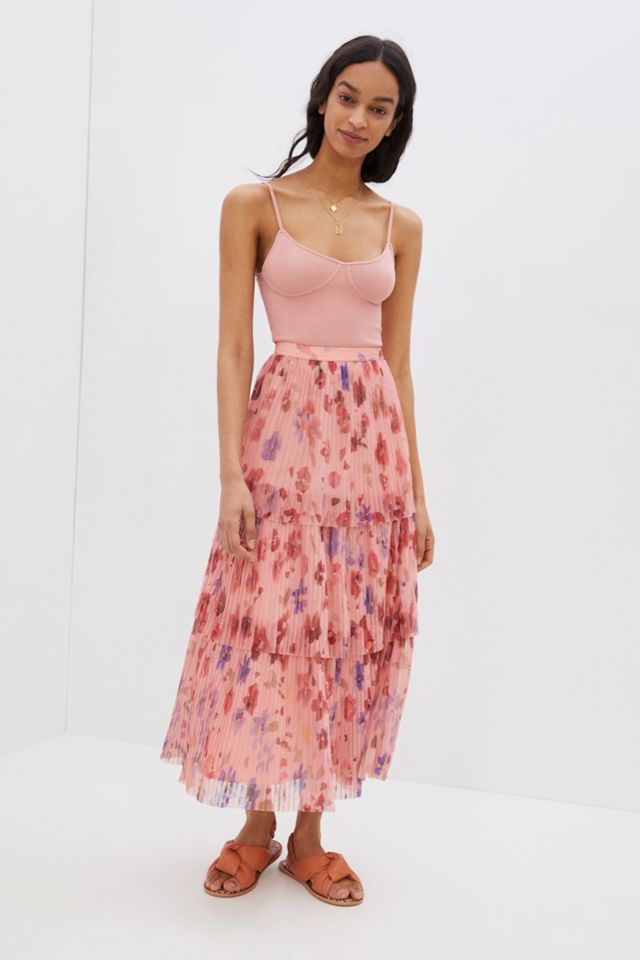 Tomasa Pleated Tulle Midi Skirt #2