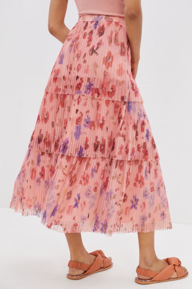 Tomasa Pleated Tulle Midi Skirt #3