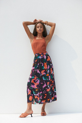 anthropologie floral maxi skirt