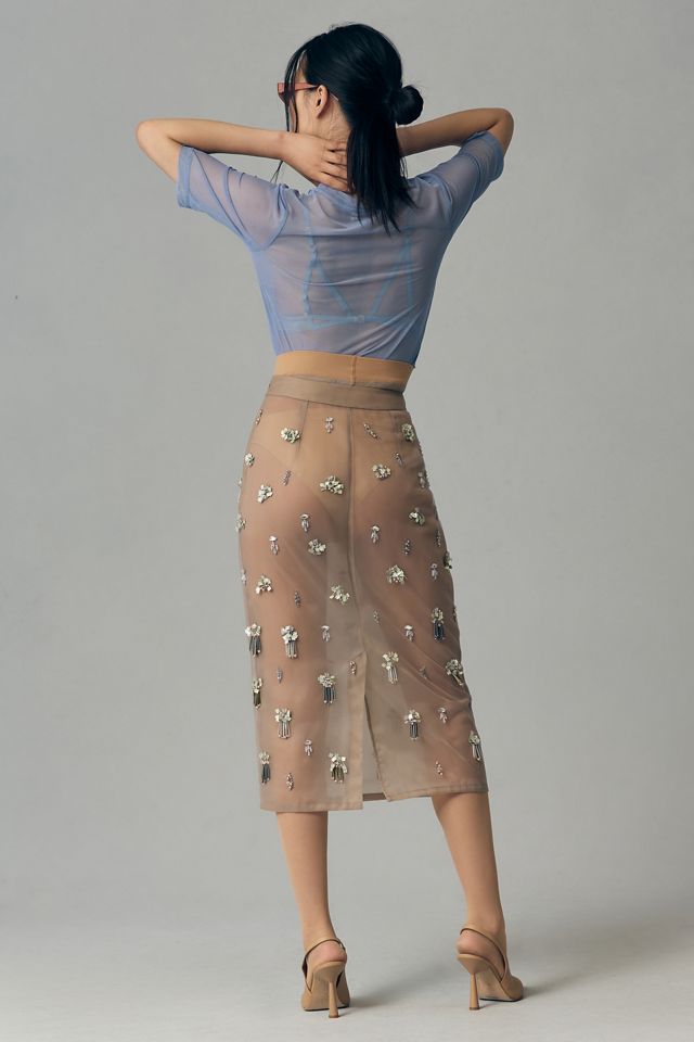 Geisha Designs Sheer Embellished Skirt #2