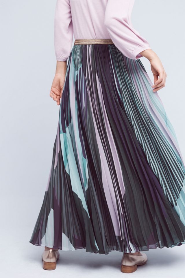 Pleated & Printed Maxi Skirt #3
